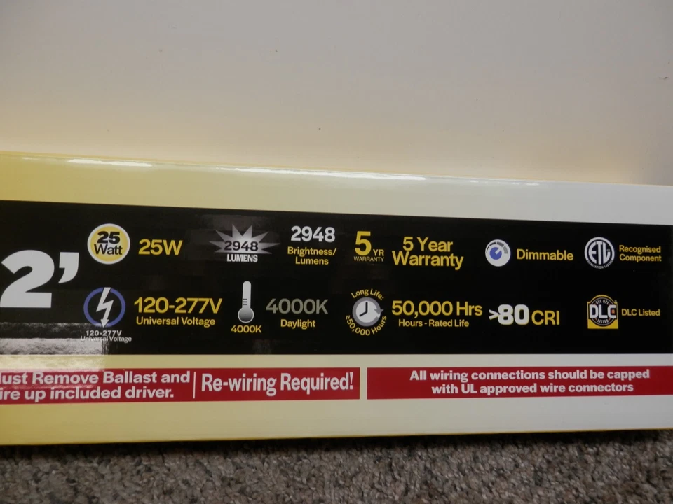 HALCO FLUORESCENT REPLACEMENT T8 -T12 DUEL 2' 25 WATT MAGNETIC LED RETROFIT KIT - Image 4 of 4