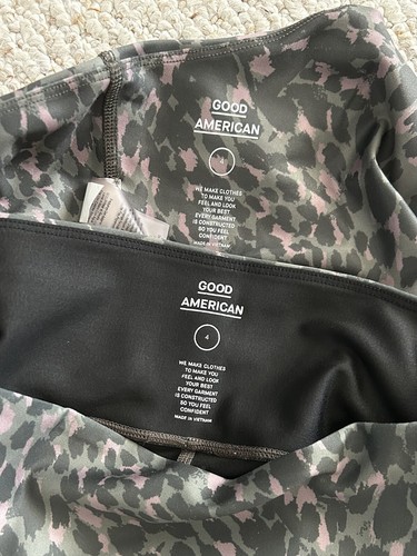 Conjunto de 2 leggings y top con estampado de leopardo Good American Ferocious talla 4/XL - Imagen 7 de 9