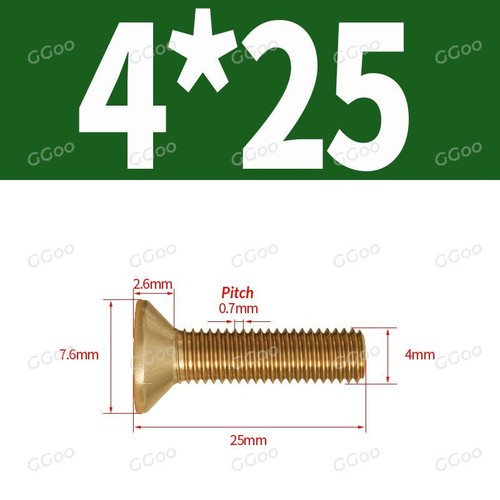 PHILLIPS MACHINE SCREWS COUNTERSUNK FLAT HEAD BOLTS M2 M2.5 M3 M4 M5 M6 M8 BRASS - Picture 31 of 65