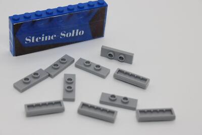 Lego (c) 10x Fliesen mit 2 Noppen - 1x3 - hellgrau - 34103 - tile - Kacheln