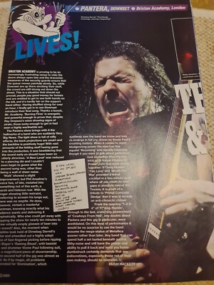 Vintage DARRELL DIMEBAG DIAMOND PANTERA A4 POSTER RAW MAGAZINE 