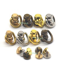 Solid Brass Dee Ring Stud  Head Spike Rivet Screw For Chain Rope Connect Joint