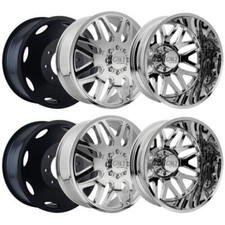 Set-6 Cali Off-road Invader Dually 24x8.25 8x165.1 115mm Chrome Wheels 24 Inch