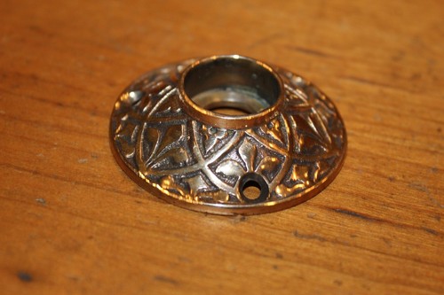 Antique Ornate Cast Bronze Rosette with Fleur de Lis Pattern EE-41