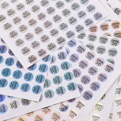 QC Passed Stickers 1 500 Pcs Hologram QC Pass Stickers For Warehouse Inventory Quality Control Check Tested Pass Approval