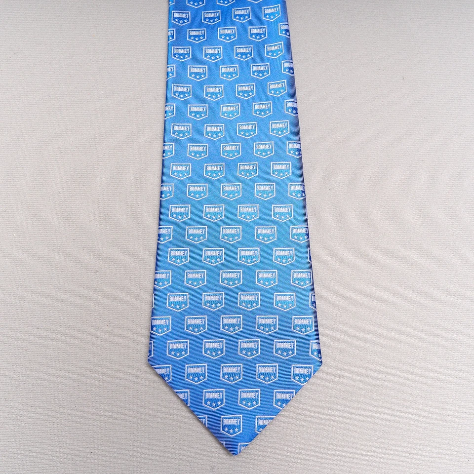 Corbata de seda verde con cuello azul Mitt Romney Victoria Campaña Política EE. UU. Foto 2 de 4