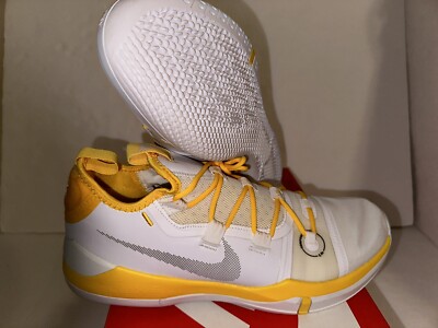New Men's Kobe AD TB White Yellow AT3874 106 Sz 12.5 | eBay