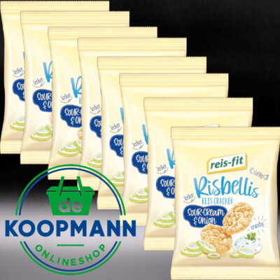8x reis-fit Risbellis Reiscracker sour cream & onion 40g lecker luftig crunchy
