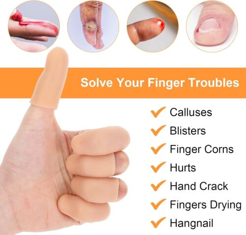 14 Pc or 20 PCS Gel Finger Cots,Silicone Finger Protectors Thumb Protector Cover - Picture 3 of 8