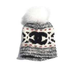 Chanel REV Black White Red Pom Pom Wool CC Logo Knit Cloche Beanie Winter Hat Chanel REV Black Cashmere White Ivory Pearl CC Script Logo  main image 2