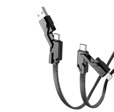 Multifunctional 4 In 1 Charging Cable USB-A/USB-C To USB-C/Cable 5FT 60W
