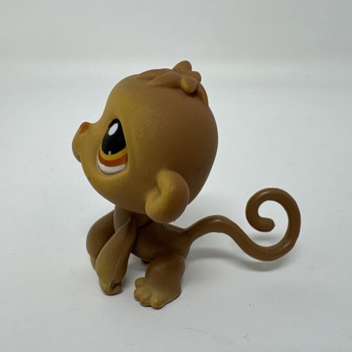 Littlest Pet Shop LPS Monkey #256brown With Yellow/Orange Eyes Hasbro - Picture 7 of 12