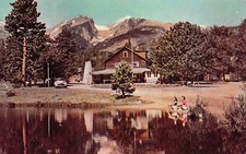 Rocky Mountain National Park CO Continental Devide Lodge Cabin Vtg Postcard D15