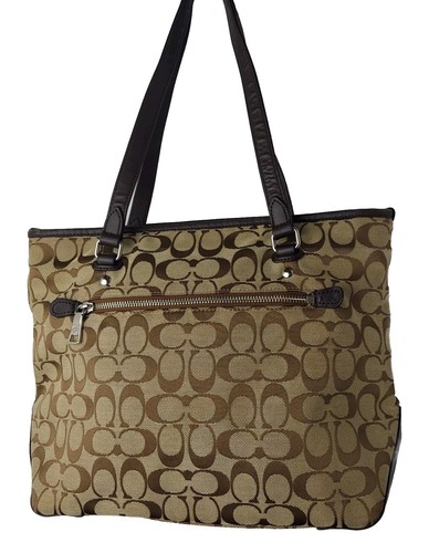 COACH Signature Zip City Women's Tote Bag - Brown/Khaki E1561 - Picture 2 of 18