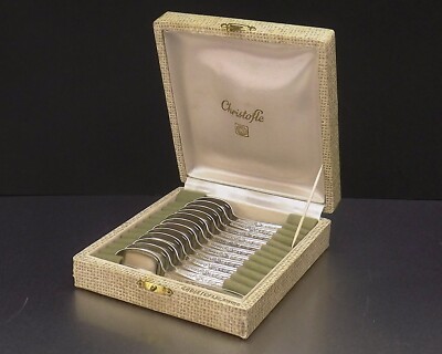 Lot De 12 Petites Cuillères à Moka Christofle – Modèle Villeroy – Argenté – Occasion