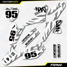 White Snow Fierce Racing Graphics Sticker Kit fits Suzuki DRZ125 08-22 DRZ 125