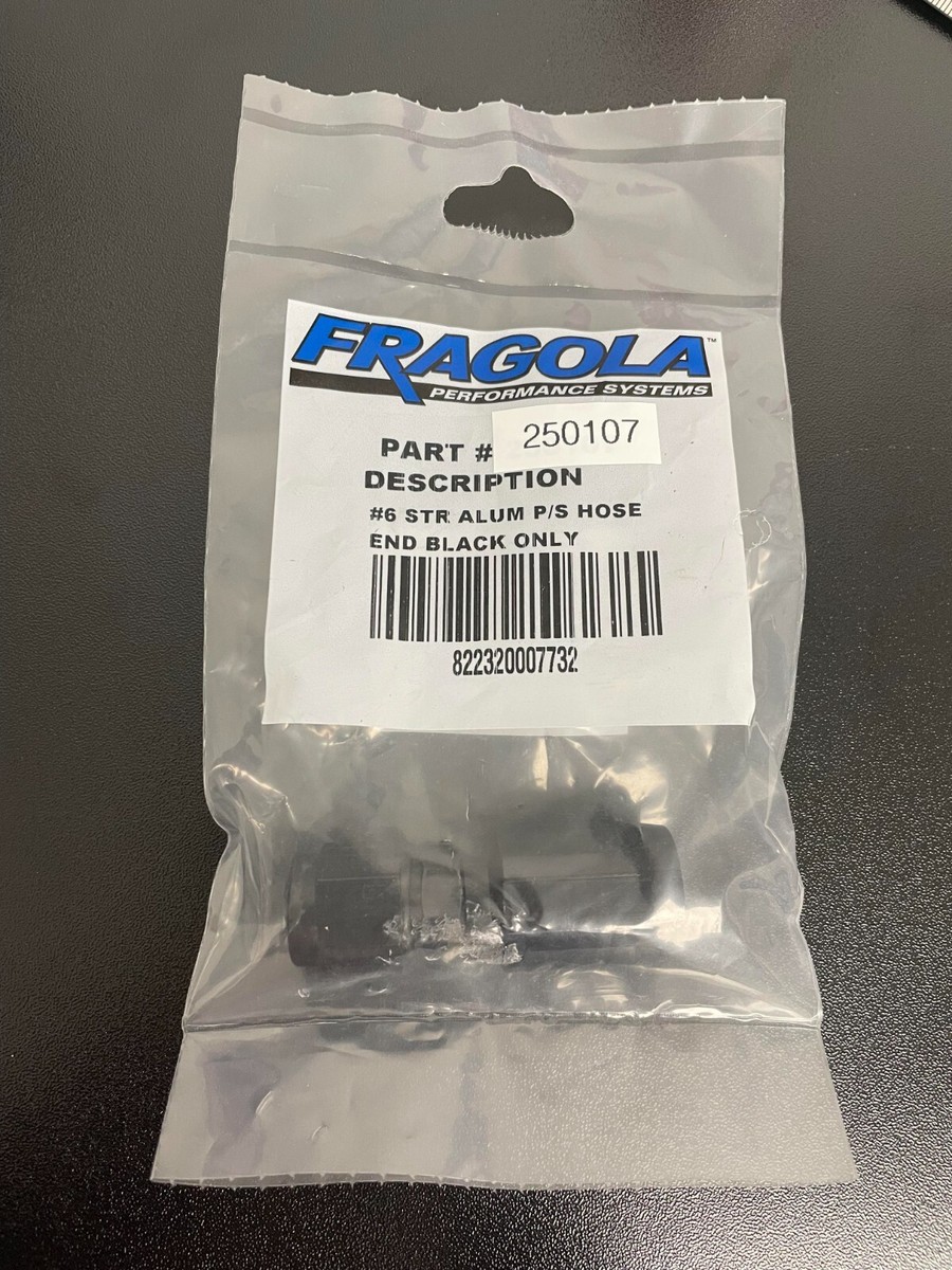 Fragola #6 Straight Alm Power Steering Hose End Black 250107 Fragola #6 Straight Alm Power Steering Hose End Black 250107