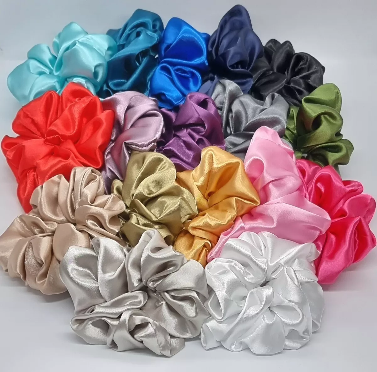 Satin Silk Lightweight Hair Scrunchie Scrunch Bobble Elastic Band Handmade LARGE