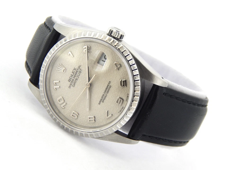 Rolex Datejust 16220 para hombre reloj de acero inoxidable esfera de aniversario árabe ajuste rápido