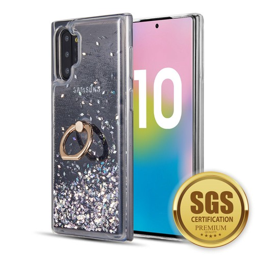 For Galaxy Note 10 Plus, Sparkle Bling Waterfall Liquid Ring Case - Picture 7 of 7