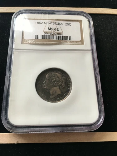 1862  NGC Graded New Brunswick ¢20 Cent **MS-62** 