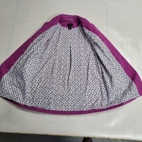 Abrigo para mujer Madison Studio Petite talla S forrado púrpura con botones para todo tipo de clima - Imagen 17 de 21