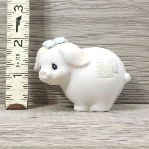 Precious Moments Pig w/Flower On Head Figurine Johnathon & David VTG Collection - Picture 7 of 11