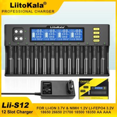 LiitoKala Lii-S12 Lii-S8 9V Battery Charger with LCD for Standard