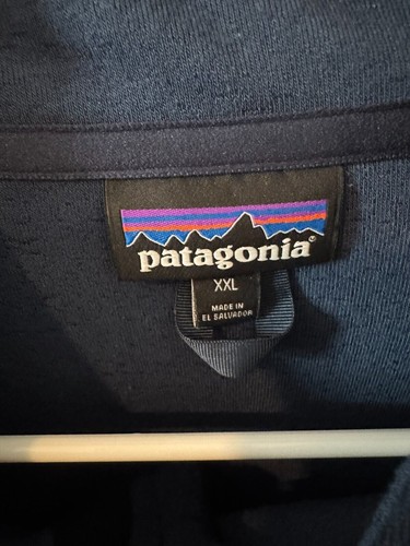 Patagonia Maglione Uomo Blu Shearling Fleece Pullover 1/4 Snap Taglia 2XL 26140 - Foto 3 di 6