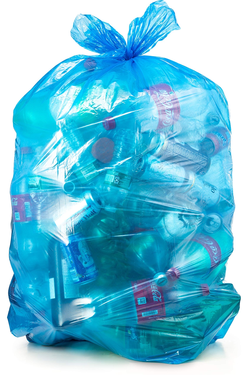 Recycling Trash Bags 55 Gallon, (50 Bags w/Ties) Large Blue Plastic Garbage Bags