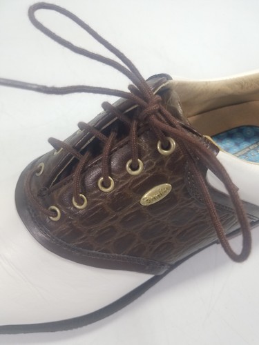 Etonic Mens 9M Dri Lite 400 Golf Shoes w/ Cleats White & Brown Only Worn Twice  - Picture 4 of 12
