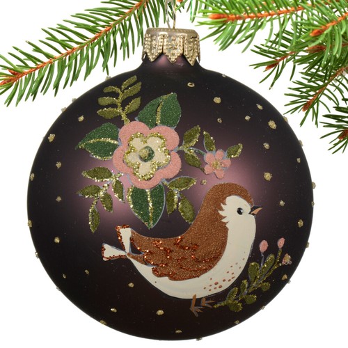 Hand Painted Blown Glass Animal Ornaments – European Brown Fox, Hedgehog, Bird - Picture 4 of 5