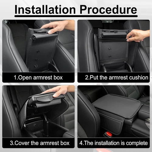 Leather Seat Armrest Cushion Protector Storage Pad For Car Interior Accessories - Bild 6 von 11