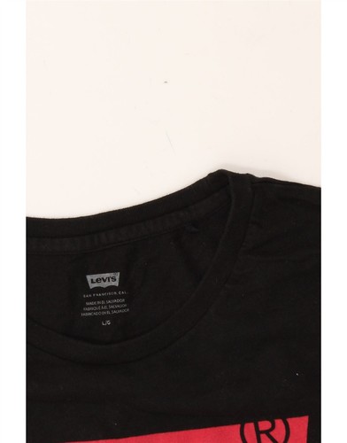T-shirt donna LEVI'S grafica top UK 14 grande cotone nero classico BP07 - Foto 3 di 3