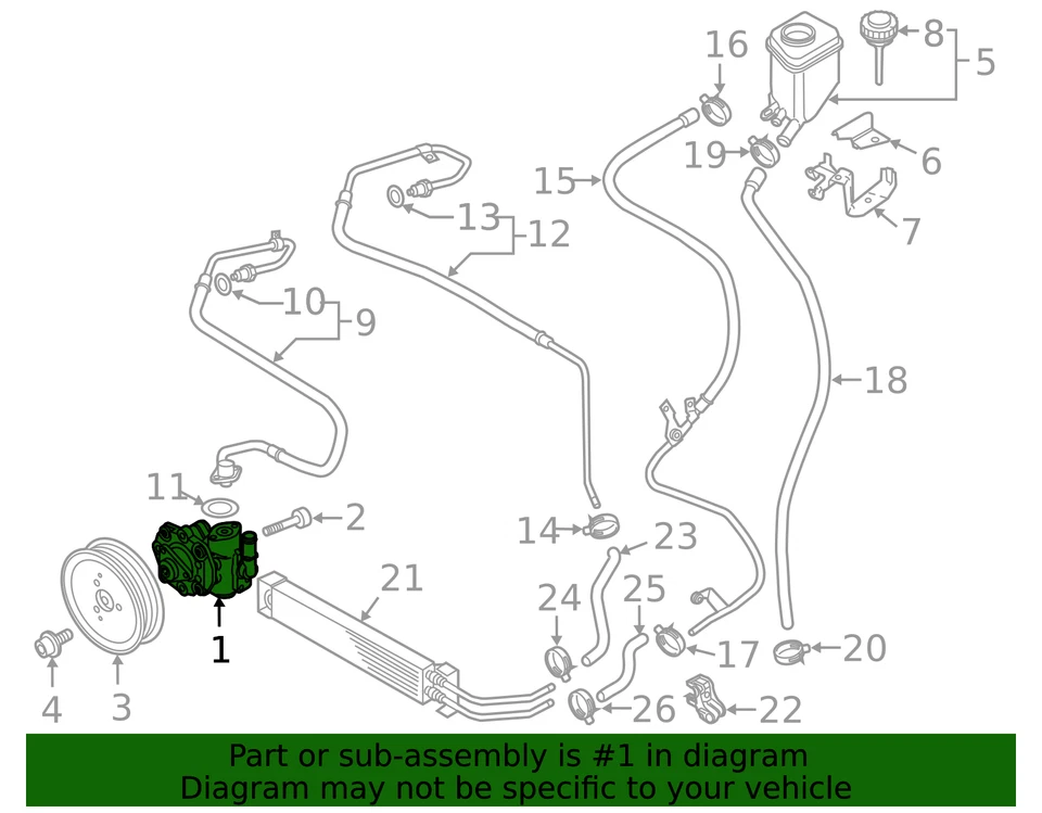正品大众动力转向泵 7P6-422-154-B — 第 2/2 张图片