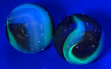 Vintage UV Uranium Marbles Swirl JABO Akro Fluorescent Longwave 365 nm LW READ