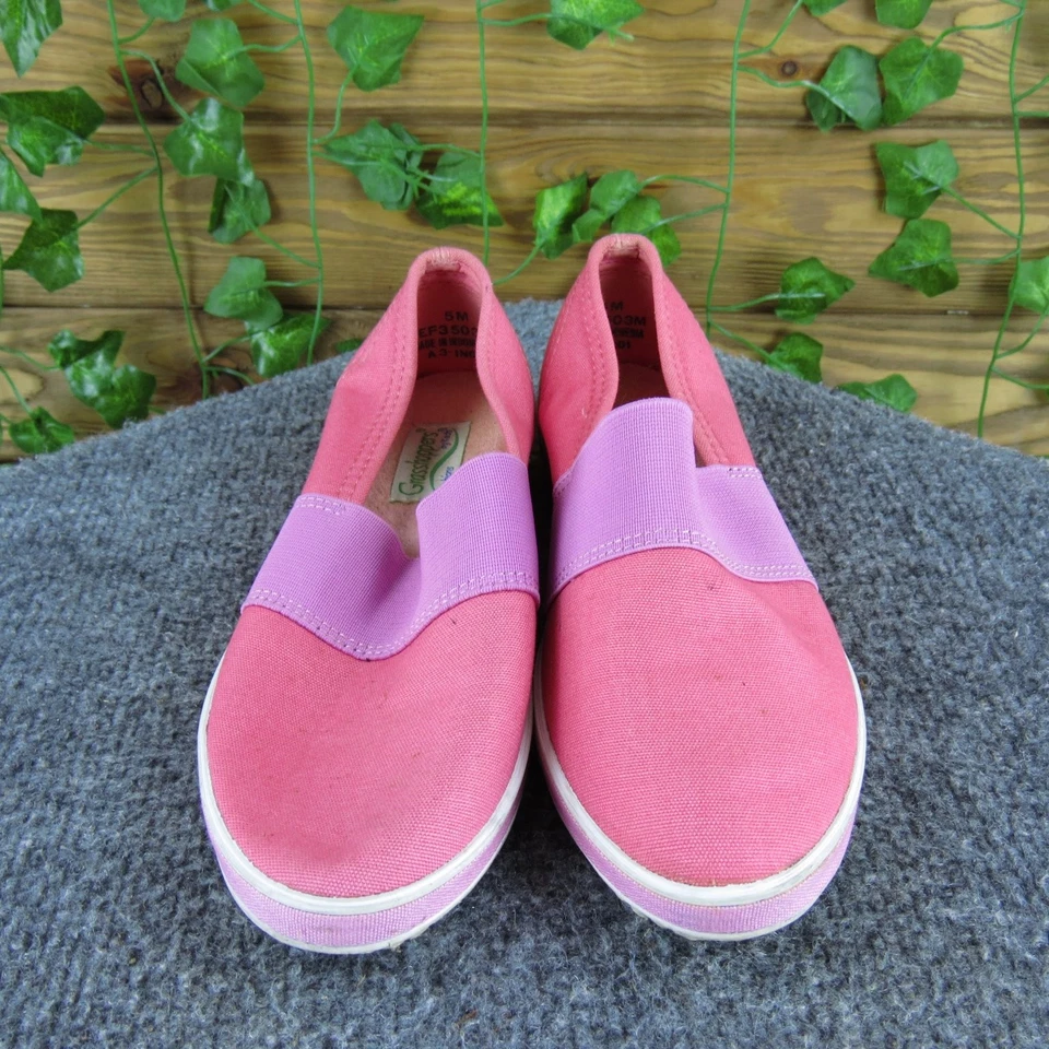 Zapatos cómodos para mujer Grasshoppers by Keds rosa púrpura talla 5 sin cordones de lona Foto 2 de 4