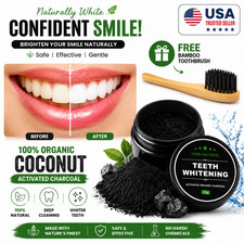 Natural Teeth Whitening Activated Charcoal Toothpaste Powder Bamboo Toothbrush