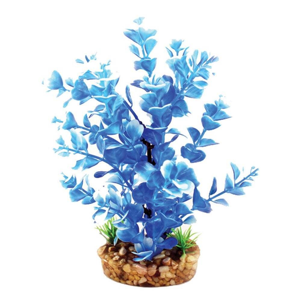 Aqua One Aquarium Fish Tank Vibrance Blue Ludwigia Plastic Plant 20cm