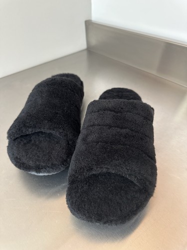 UGG Men's Fluff You Black Slides Sandals Size 9 New 1117473 - Picture 15 of 17