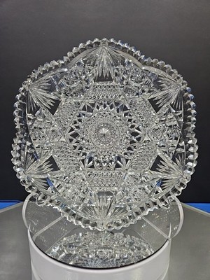 9'' Low BOWL American Brilliant Period Cut Glass Crystal H C Fry ''Edna'' blank