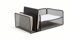 TRU RED Wire Mesh Horizontal File Organizer, 4  Compartment   Desktop