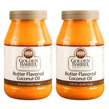 Golden Barrel Butter Flavored Coconut Oil (32 oz.) 2 Pack 32 Fl Oz (Pack of 2)
