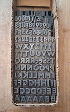 Metal Letterpress Printers Type blocks  48 point alphabet and numbers etc.