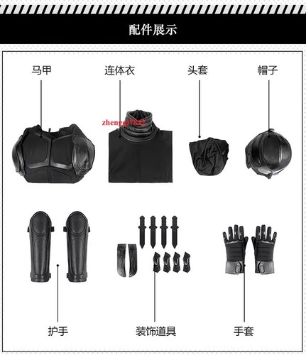 The Boys Black Noir Cosplay Costume Black Full Set Outfit Halloween Suit Show - Picture 16 of 19