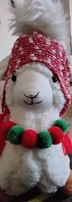 Alpaca Christmas Llama Plush 13" White