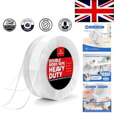 Reusable Clear Double Sided Adhesive Tape - 3M x 2CM Perfect for Walls