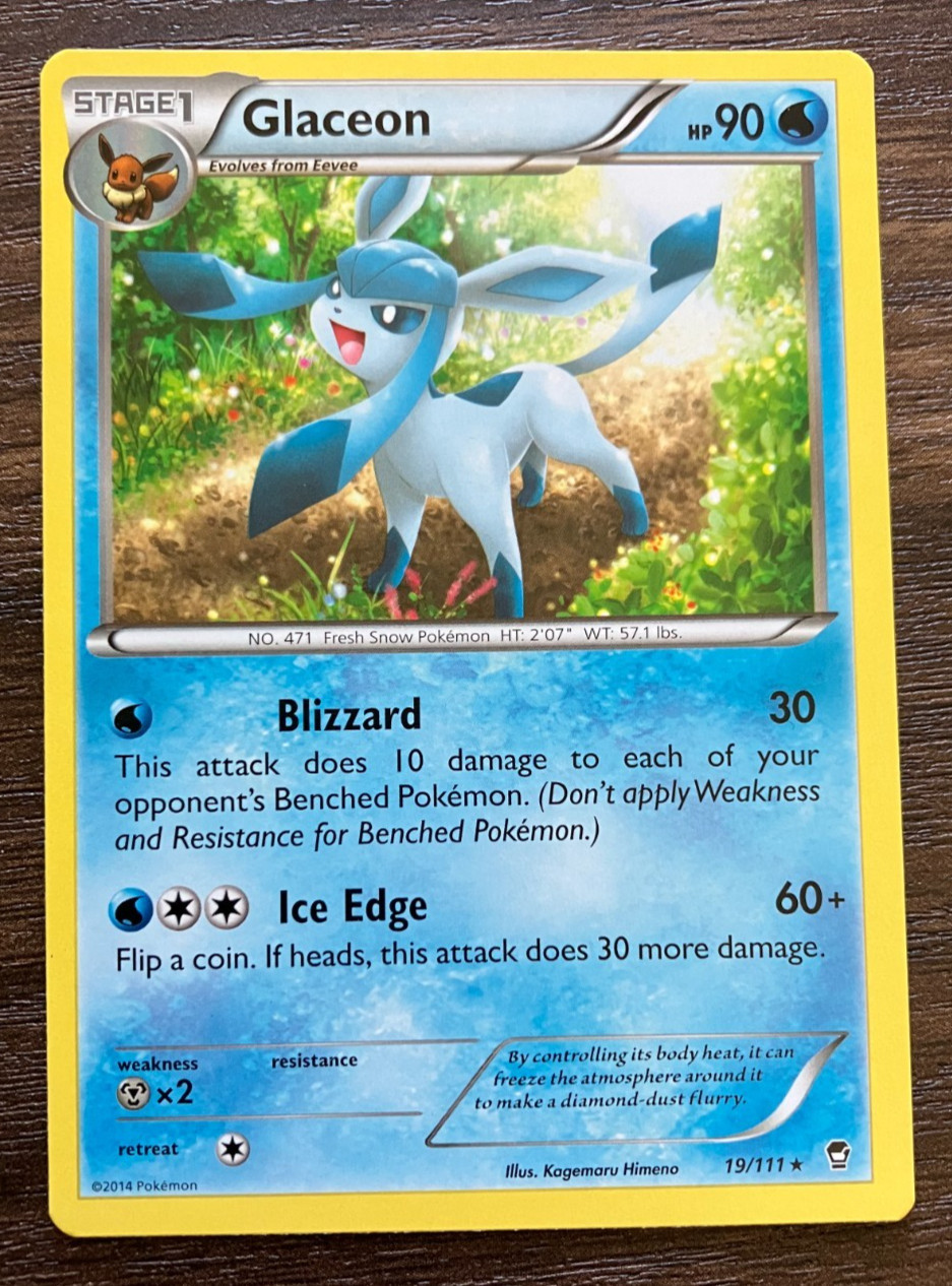 Glaceon 19/111 - 2014 Pokemon Furious Fists Rare Card - CLEAN NM