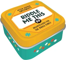 Riddle Me This: 50 Brainteasers for the Whole Family Trivia Card Game, Portable 