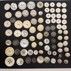 Vtg To Now Button Lot Of 75 Mostly White Plastic Clear Coat Large Honeycomb Dome — photo 1